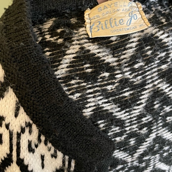 Black & White 60s #Acrylic Sweater Vest - Picture 4 of 4